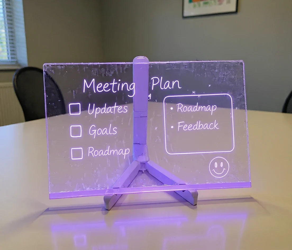 Illuminated Erasable Message Board with Neon Markers for Kids Drawing Art Notes Reminders Light Up Reusable Writing Tablet Home Office