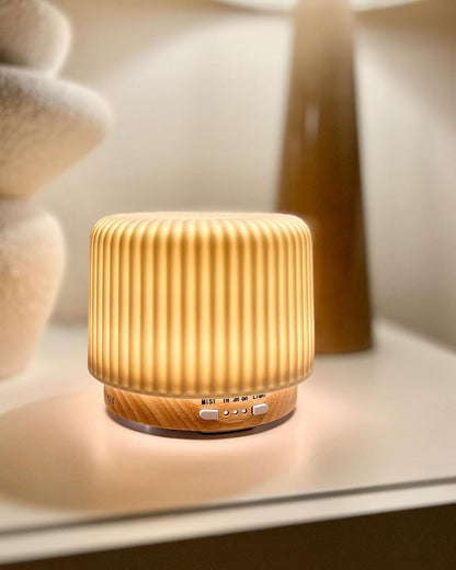 Ceramic Aromatherapy Diffuser with Ultrasonic Mist Technology, 200mL Capacity & LED Ambient Light for Home, Bedroom & Office