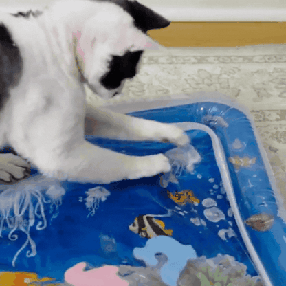 Ortekor AquaPaws | Interactive Cat Toy Water Play Mat with Spray System | Engaging Fun for Hot Days