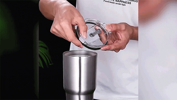 Ortekor Ortekor | Stainless Steel Travel Mug with Dual-Layer Insulation & Reusable Straw | Perfect for Hot and Cold Beverages