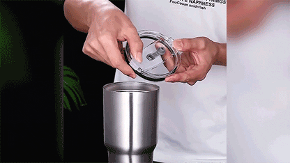 Ortekor Ortekor | Stainless Steel Travel Mug with Dual-Layer Insulation & Reusable Straw | Perfect for Hot and Cold Beverages