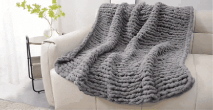 Cozy Home | Chunky Knit Throw Blanket with Exceptional Softness | Stylish Accent for Warm Evenings