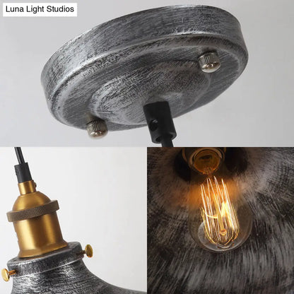 Industrial Metal Dome Pendant Light for Kitchen Island, Dining Room & Bedroom with 16 ft Plug-In Cord