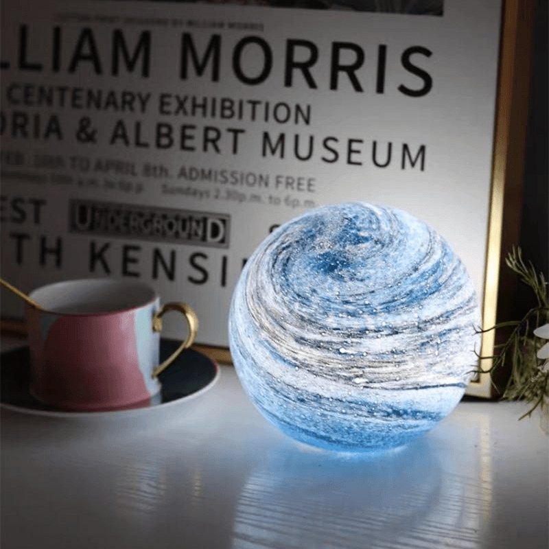 Sphere Accent Lamp 5 Inch Rechargeable 16-Color Remote-Controlled Glass Orb Light for Bedroom Nightstand Office Desk Ambient Glow Decor