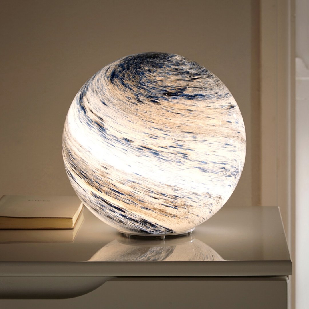 Sphere Accent Lamp 5 Inch Rechargeable 16-Color Remote-Controlled Glass Orb Light for Bedroom Nightstand Office Desk Ambient Glow Decor