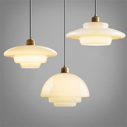 Frosted Glass Globe Ceiling Light 12-Inch White with Brass Accent Adjustable Hanging Fixture for Kitchen Island Dining Room Entryway Art Dec
