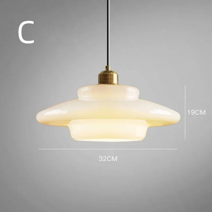 Frosted Glass Globe Ceiling Light 12-Inch White with Brass Accent Adjustable Hanging Fixture for Kitchen Island Dining Room Entryway Art Dec