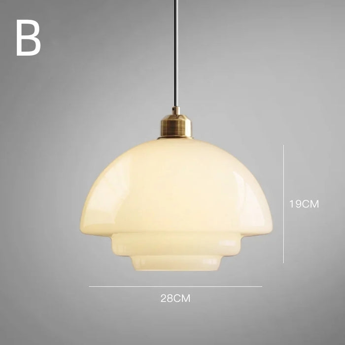 Frosted Glass Globe Ceiling Light 12-Inch White with Brass Accent Adjustable Hanging Fixture for Kitchen Island Dining Room Entryway Art Dec