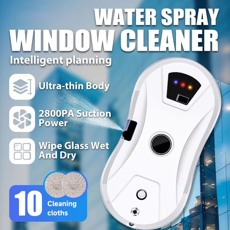 Automated Glass Cleaner Robot with AI Navigation & Spray System for Streak-Free Windows, Glass Doors, Mirrors