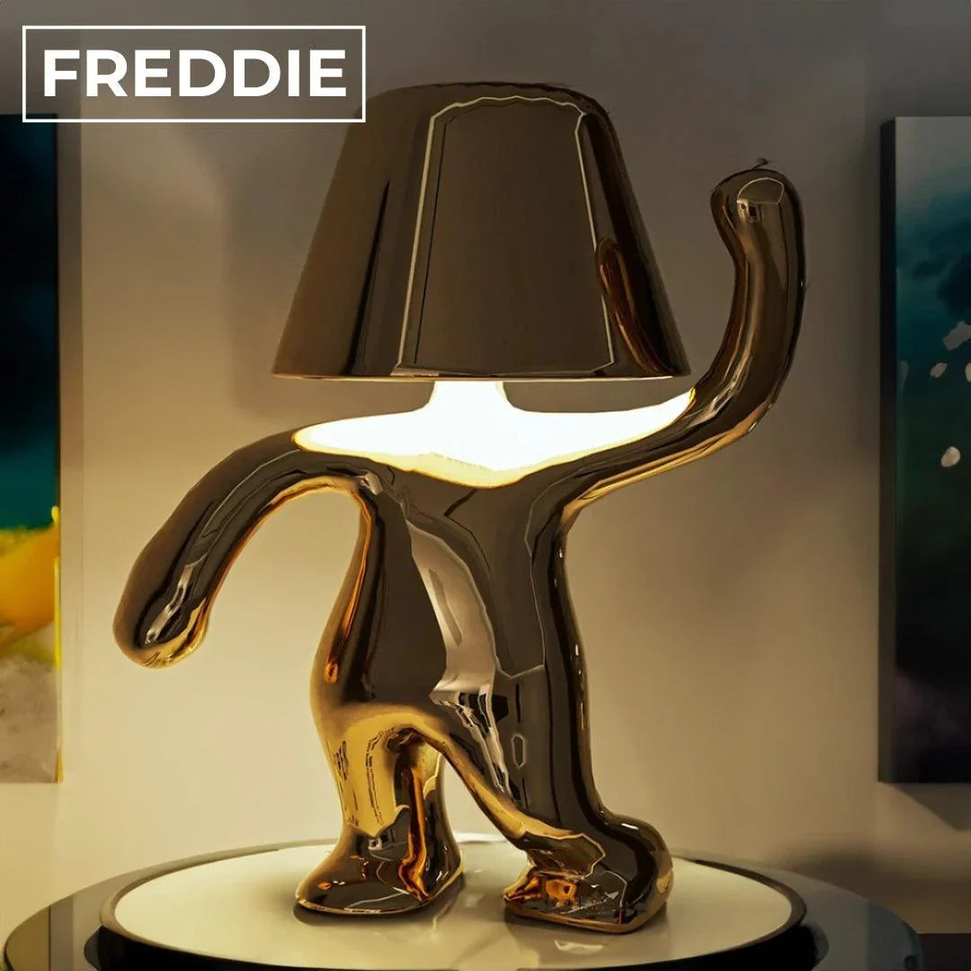 Rechargeable Figurine LED Lamp Gold 7.6 Inch Cordless Touch Control Nightstand Light 2700K Warm Glow Sculptural Accent for Bedroom Office Ho