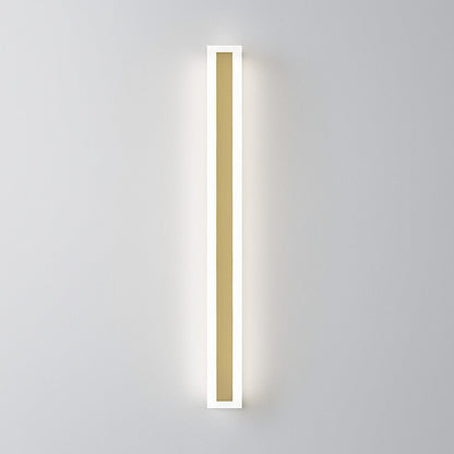 Linear Outdoor LED Wall Sconce Gold Finish Waterproof Dimmable IP65 Hardwired AC 85-265V Modern Exterior Lighting for Patio Garden Porch