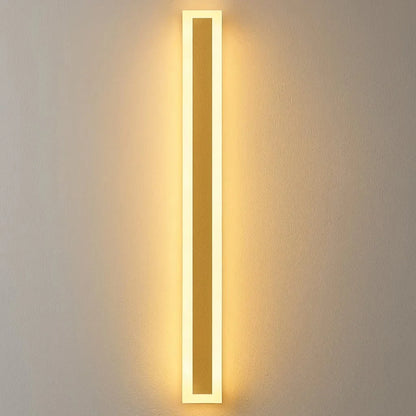 Linear Outdoor LED Wall Sconce Gold Finish Waterproof Dimmable IP65 Hardwired AC 85-265V Modern Exterior Lighting for Patio Garden Porch