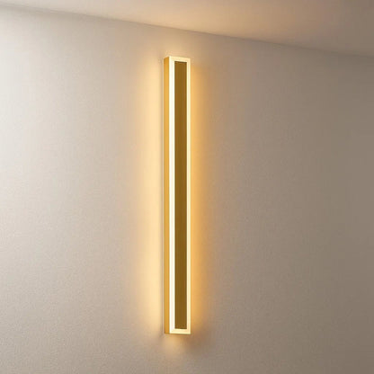 Linear Outdoor LED Wall Sconce Gold Finish Waterproof Dimmable IP65 Hardwired AC 85-265V Modern Exterior Lighting for Patio Garden Porch