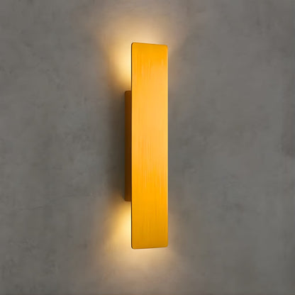 Weatherproof Aluminum Sconce with Dual-Beam LED Lighting for Patios, Entryways & Deck Walls — Gold Metal Exterior Fixture