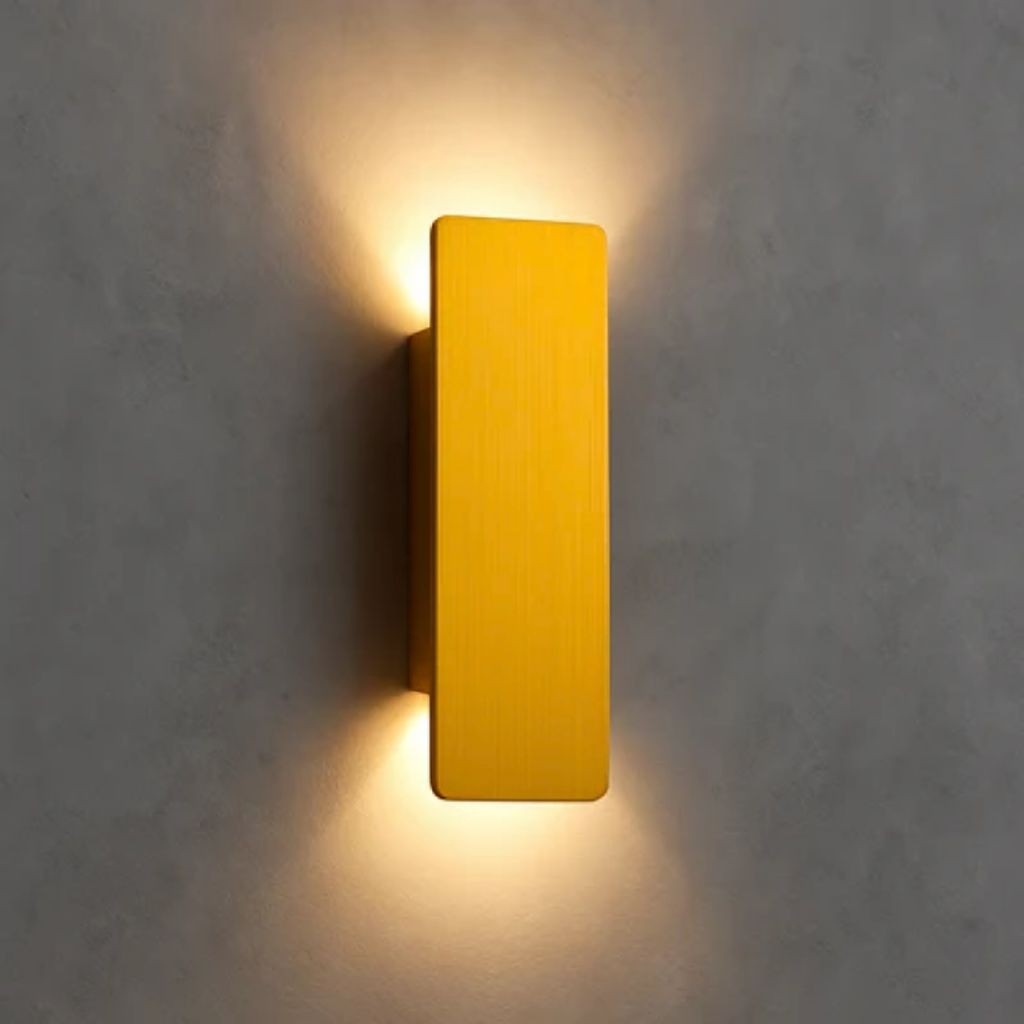 Weatherproof Aluminum Sconce with Dual-Beam LED Lighting for Patios, Entryways & Deck Walls — Gold Metal Exterior Fixture