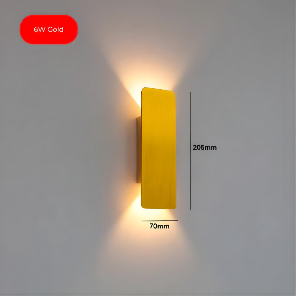 Weatherproof Aluminum Sconce with Dual-Beam LED Lighting for Patios, Entryways & Deck Walls — Gold Metal Exterior Fixture