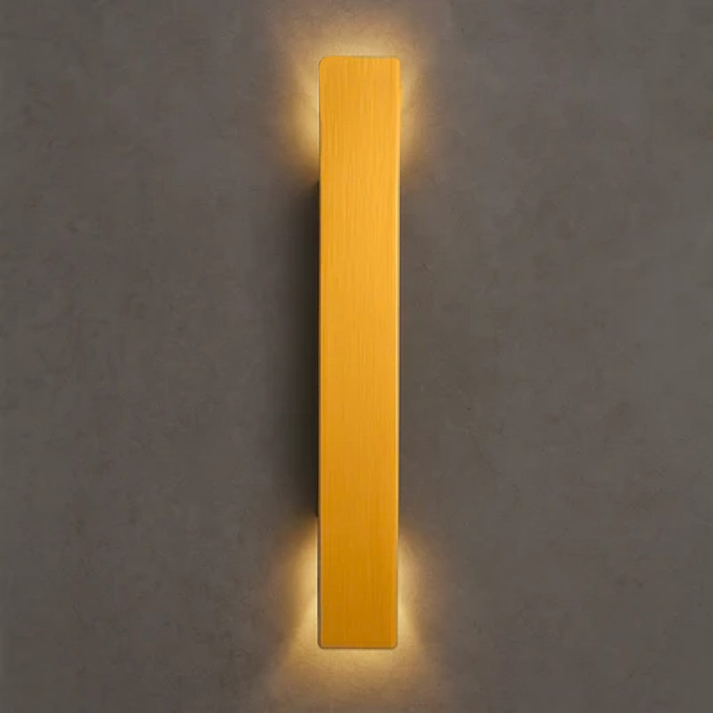 Weatherproof Aluminum Sconce with Dual-Beam LED Lighting for Patios, Entryways & Deck Walls — Gold Metal Exterior Fixture