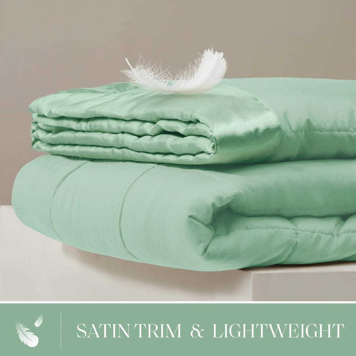 Windom Collection | Down Alternative Blanket with Moisture-Wicking Treatment | Lightweight & Soft Bed Cover for All Seasons, Satin Trim