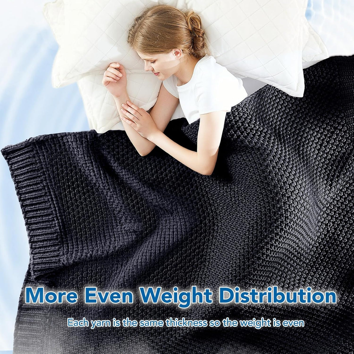 Cozy Comfort | Knitted Weighted Blanket with Cooling Microfiber | All-Season Softness for Ultimate Relaxation
