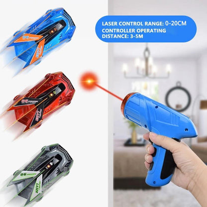 Wall-Climbing RC Car with Laser Remote – Anti-Gravity Stunt Racer for Smooth Surfaces, LED Lights, 360° Spins, Ages 3+