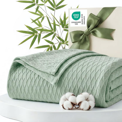 Cozy Comfort | Cooling Bamboo Rayon Blanket for Hot Sleepers | Lightweight & Breathable Summer Throw for Bed and Couch