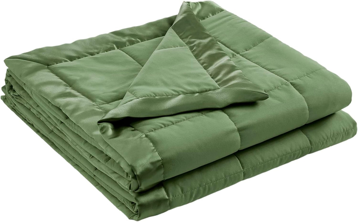 Windom Collection | Down Alternative Blanket with Moisture-Wicking Treatment | Lightweight & Soft Bed Cover for All Seasons, Satin Trim
