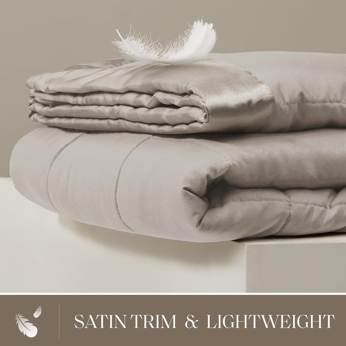 Windom Collection | Down Alternative Blanket with Moisture-Wicking Treatment | Lightweight & Soft Bed Cover for All Seasons, Satin Trim