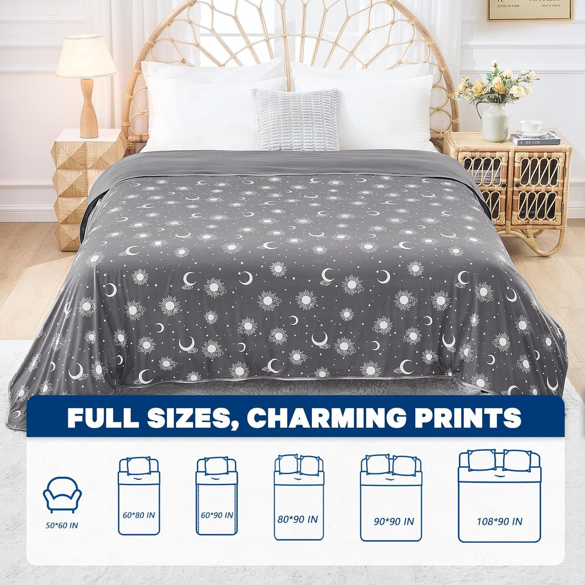 Cozy Comfort | Cooling Blanket with Double-Sided Fabric | Lightweight Summer Blanket for Hot Sleepers and Travel