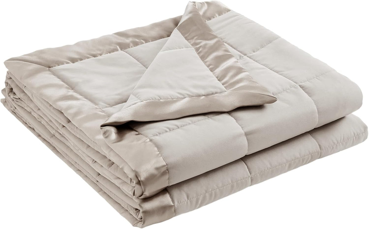Windom Collection | Down Alternative Blanket with Moisture-Wicking Treatment | Lightweight & Soft Bed Cover for All Seasons, Satin Trim
