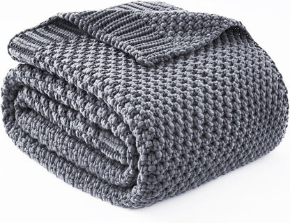 Cozy Comfort | Knitted Weighted Blanket with Cooling Microfiber | All-Season Softness for Ultimate Relaxation