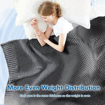 Cozy Comfort | Knitted Weighted Blanket with Cooling Microfiber | All-Season Softness for Ultimate Relaxation