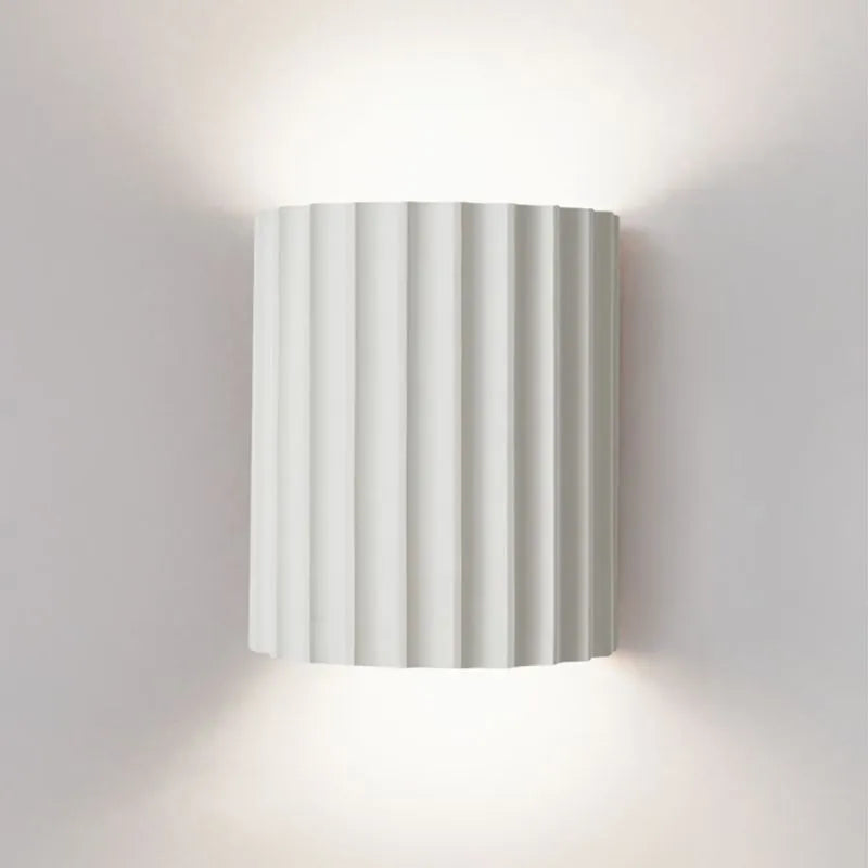 Round Resin Sconce 13-Inch LED Fixture Color Changing Hardwired Bedroom Hallway Reading Nook Diffused Glow Minimalist Contemporary Interior