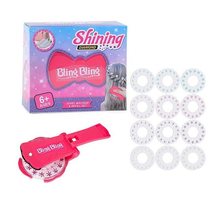 Self-Adhesive Gem Applicator Tool for Quick Hair Decoration with Reusable Sparkle Jewelry Crystals for Kids and Adults