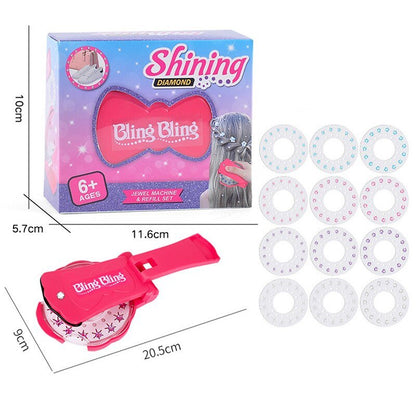 Self-Adhesive Gem Applicator Tool for Quick Hair Decoration with Reusable Sparkle Jewelry Crystals for Kids and Adults