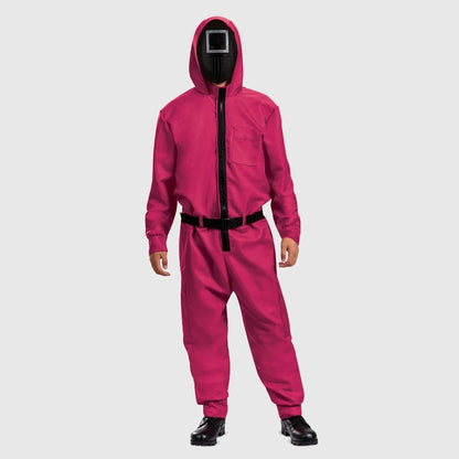 Festive Costume Collection | Halloween Jumpsuit Costume with Mask & Belt | Complete Outfit for Themed Parties
