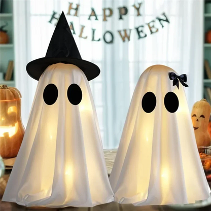 Halloween Ghost Figurine Set 2 Piece, Ghost Decorations for Shelf, Halloween Party Decor, Halloween Indoor Decor