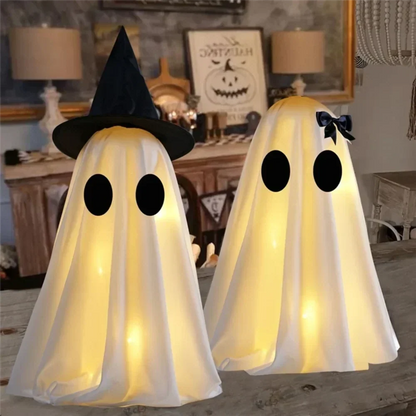 Halloween Ghost Figurine Set 2 Piece, Ghost Decorations for Shelf, Halloween Party Decor, Halloween Indoor Decor