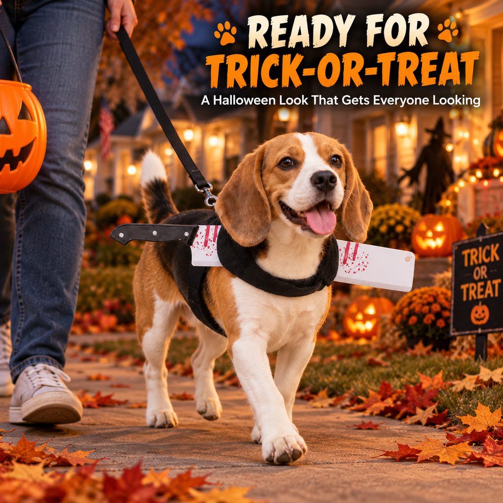 Ortekor Halloween Horror Prop Dog Costume Harness - Easy-On Funny Outfit for Trick-or-Treat, Parties & Photos | 6 Styles