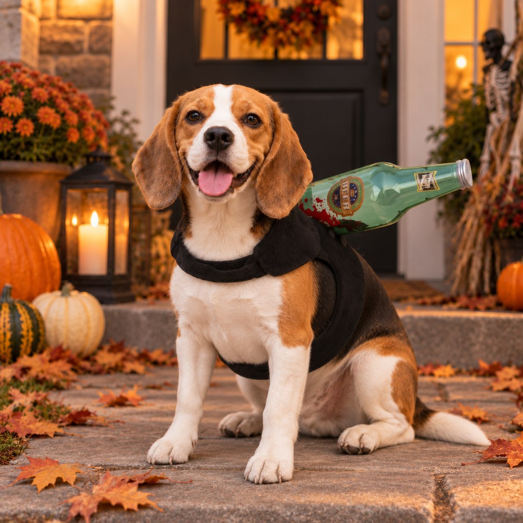 Ortekor Halloween Horror Prop Dog Costume Harness - Easy-On Funny Outfit for Trick-or-Treat, Parties & Photos | 6 Styles
