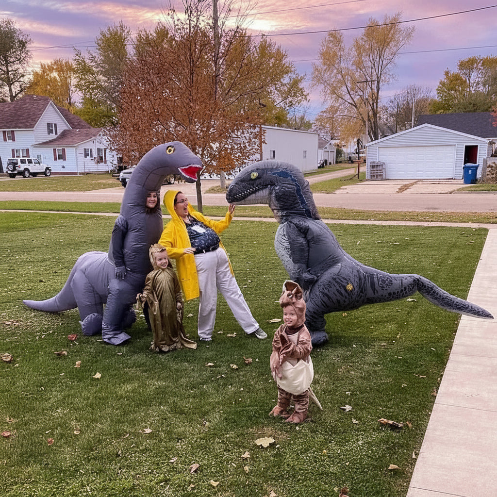 Dino Fun | Inflatable Dinosaur Costume with Easy Wear Design | Full-Body Fun for Halloween and Parties