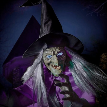 Spooky Decor | Hanging Witch Yard Decoration for Halloween with Large Flying Design | Perfect for Outdoor Displays
