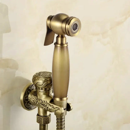 Handheld Toilet Spray Attachment with Decorative Finish – Cold Water Cleansing System for Bathroom Personal Care & Cleaning
