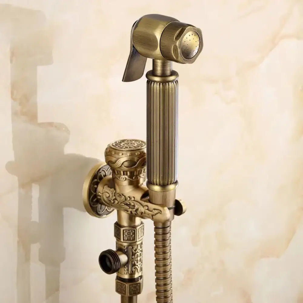 Handheld Toilet Spray Attachment with Decorative Finish – Cold Water Cleansing System for Bathroom Personal Care & Cleaning