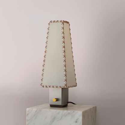 Accent Lamp with Natural Fabric Shade 20 Inch Stainless Steel Base Warm Glow E14 Socket for Nightstand Console Office Bedroom Living Room Re