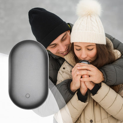 Rechargeable Hand Warmer with Power Bank – Dual-Sided Heat, 3 Temperature Settings, USB Charging for iPhone & Android