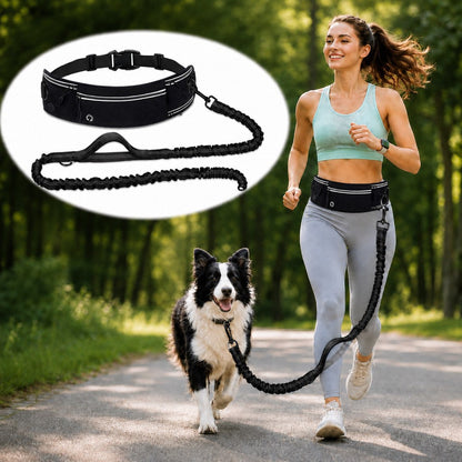 Ortekor Hands-Free Dog Running Leash Waist Belt – Shock Absorbing & Reflective, Perfect for Jogging, Hiking & Outdoor Walks with Your Dog