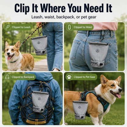 Ortekor Dog Poop Bag Holder for Walks - Carry Used Waste Bags Hands-Free Until the Next Trash Can