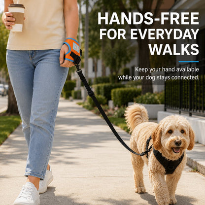 Ortekor Hands-Free Wrist Dog Leash for Daily Walks – Adjustable 3.8–7.2 ft Lead with Breathable Wrist Strap to Keep Your Hands Free