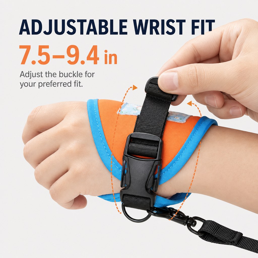 Ortekor Hands-Free Wrist Dog Leash for Daily Walks – Adjustable 3.8–7.2 ft Lead with Breathable Wrist Strap to Keep Your Hands Free