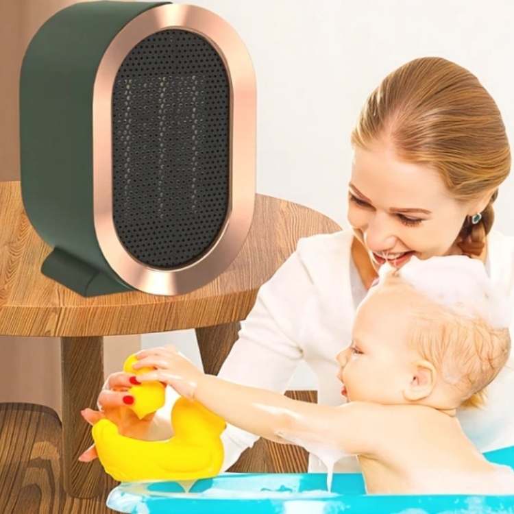Desktop Space Heater Ceramic Electric 215 sq ft Whisper-Quiet Fan Warmer for Bedroom Office Small Rooms Low-Noise Personal Heating